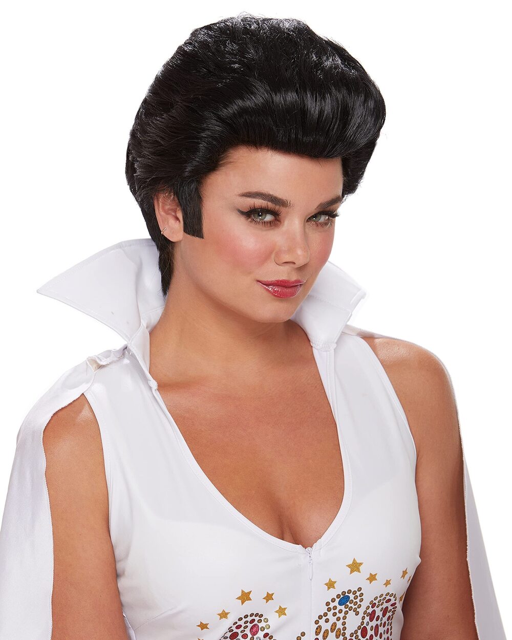 5004 Rock King Wig Costume Headpiece Cosplay Accessory & Black Adjustable